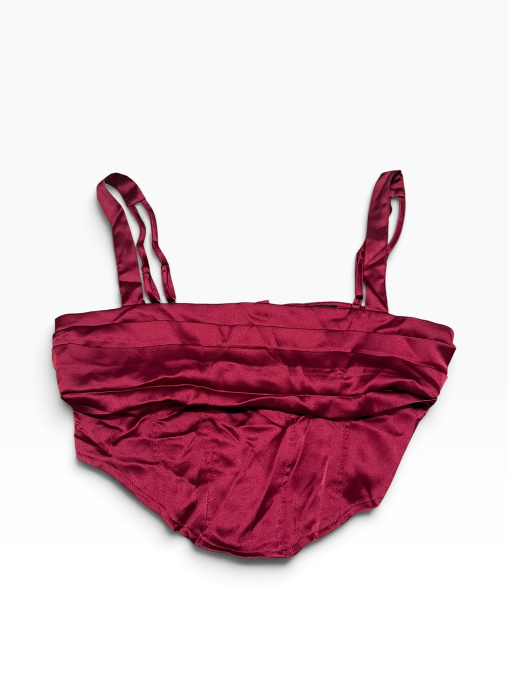 EUC Forever 21 Women's Corset Top - Satin Ruched Strappy Bustier